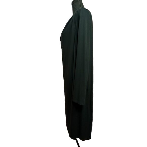 J Jill Dress 1X Black Midi Lagenlook Drape Neck Minimalist Capsule Wardrobe - Picture 3 of 7